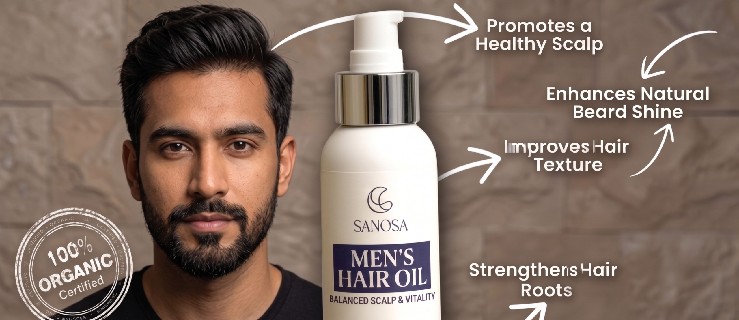 Second image of SANOSA Herbal Hair Oil – Strengthen Roots & Boost Natural Shine 100ml